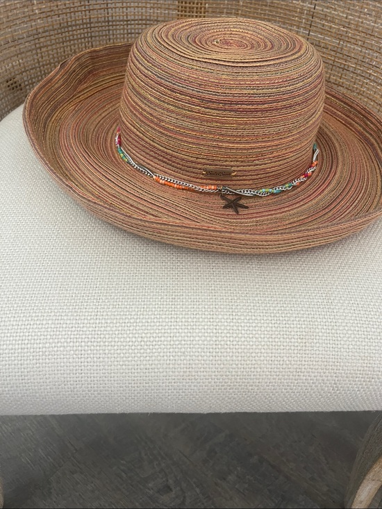 Sand N Sun Accessories - Women’s Straw Sun Hat with Multicolor Cord Sand and Sea UPF 50+